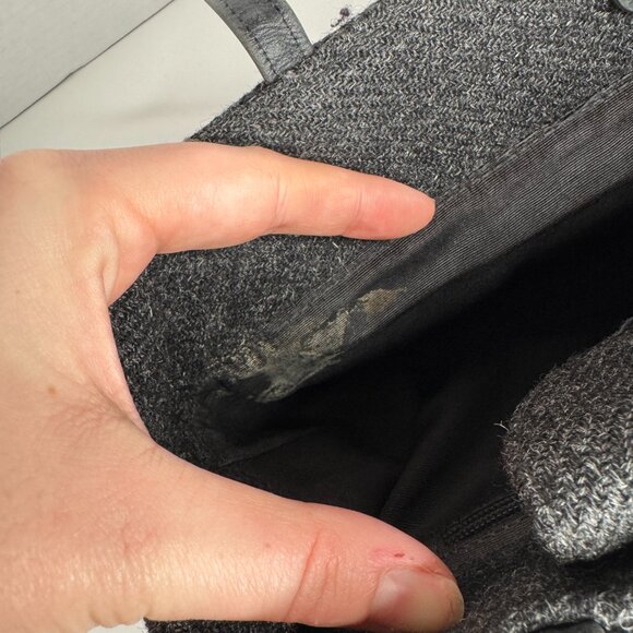 Kate Spade New York Grey Wool Over the Shoulder Hand Bag Black Rectangle Magnete - Picture 9 of 9